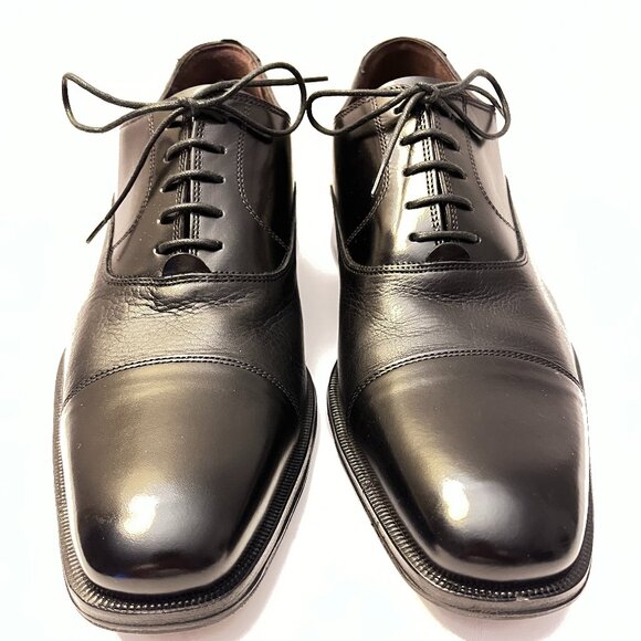 Black Cap Toe Dress Shoe - Picture 1 of 8
